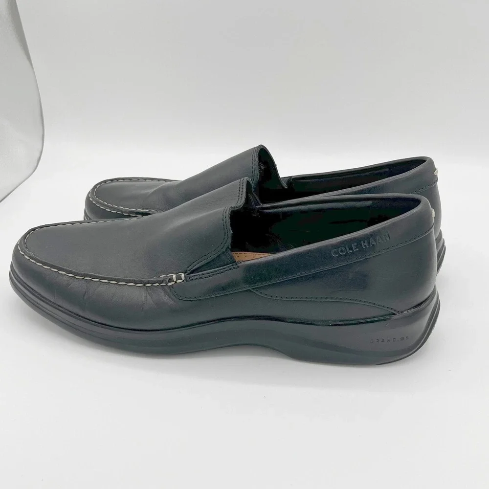 Cole Haan‎ Grand Os Santa Barbara C25938 Mens 11 Black Leather Loafers Slip On